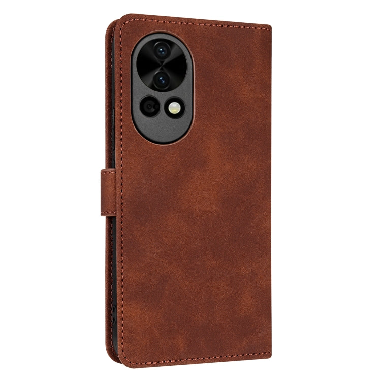 For Huawei nova 12 Pro AZNS Skin Feel Calf Texture Flip Leather Phone Case(Brown)