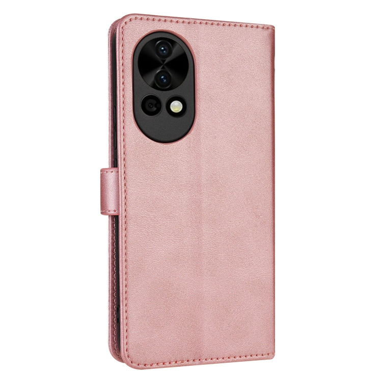 For Huawei nova 12 Pro AZNS Skin Feel Calf Texture Flip Leather Phone Case(Rose Gold)