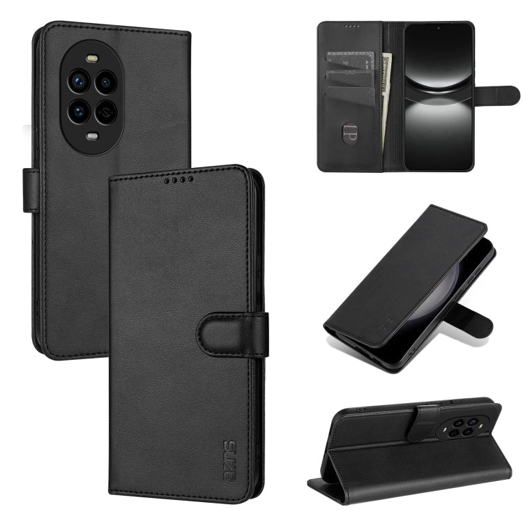 For Huawei nova 13 Pro AZNS Skin Feel Calf Texture Flip Leather Phone Case(Black)