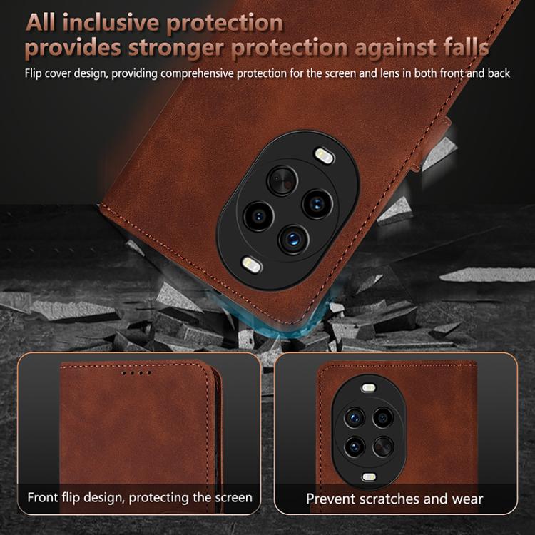 For Huawei nova 14 Ultra 5G AZNS Skin Feel Calf Texture Flip Leather Phone Case(Rose Gold)