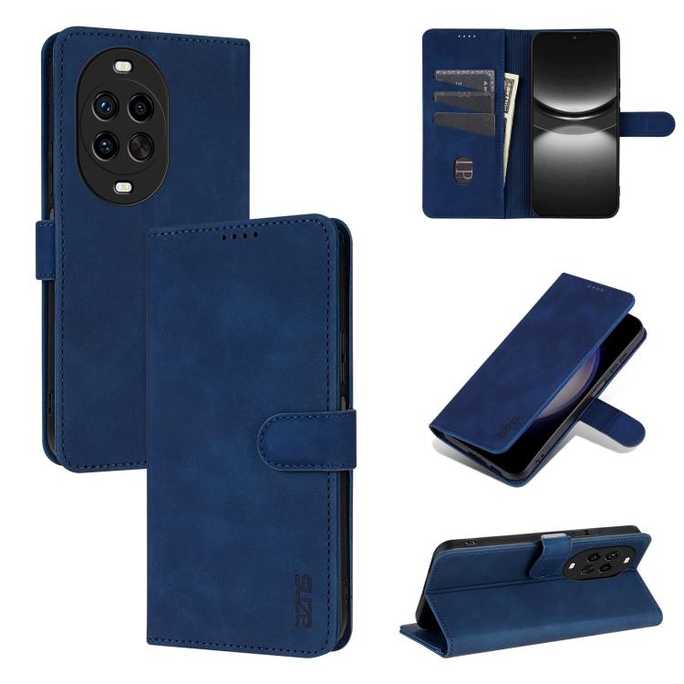 For Huawei nova 14 Pro 5G AZNS Skin Feel Calf Texture Flip Leather Phone Case(Blue)