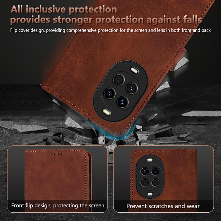 For Huawei nova 14 5G AZNS Skin Feel Calf Texture Flip Leather Phone Case(Black)