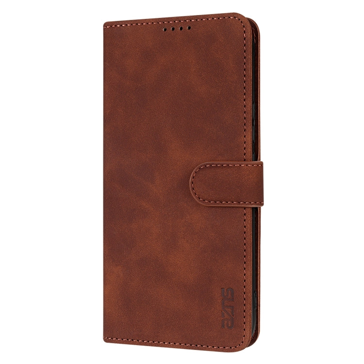 For Honor X60 Pro AZNS Skin Feel Calf Texture Flip Leather Phone Case(Brown)