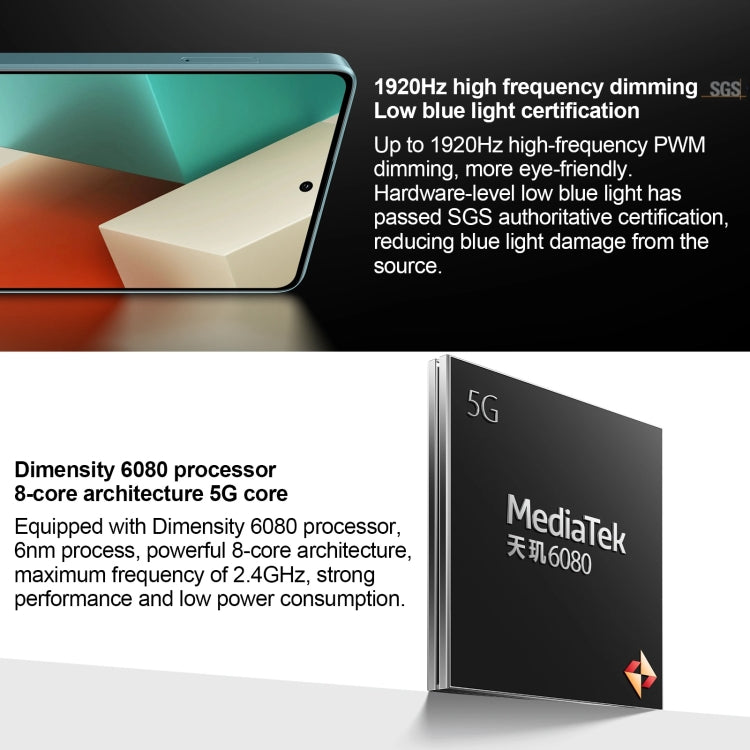 Xiaomi Redmi Note 13 5G, 8GB+256GB,  6.67 inch MIUI 14 Mediatek Dimensity 6080 Octa Core up to 2.4GHz, Network: 5G(White)