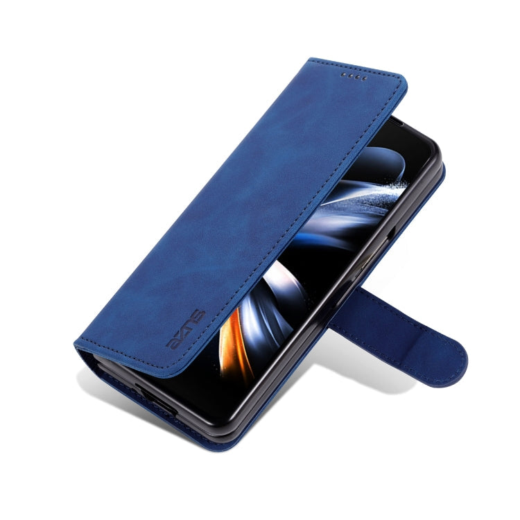 For Samsung Galaxy Z Fold6 5G AZNS Skin Feel Calf Texture Flip Leather Phone Case(Blue)