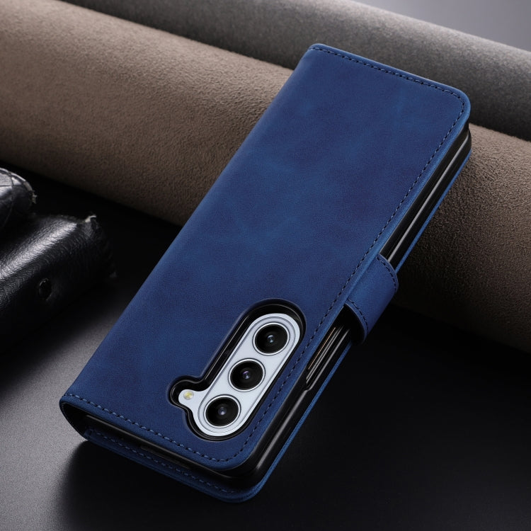 For Samsung Galaxy Z Fold6 5G AZNS Skin Feel Calf Texture Flip Leather Phone Case(Blue)