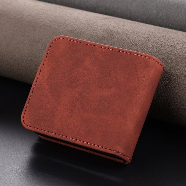 For Samsung Galaxy Z Flip7 FE / Flip6 AZNS Skin Feel Calf Texture Flip Leather Phone Case(Brown)