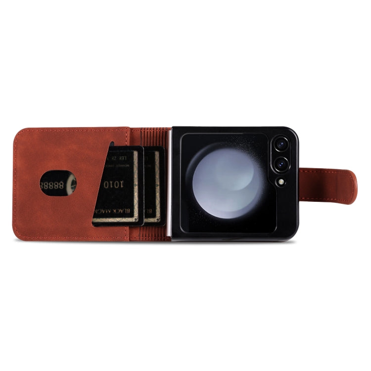 For Samsung Galaxy Z Flip7 FE / Flip6 AZNS Skin Feel Calf Texture Flip Leather Phone Case(Brown)