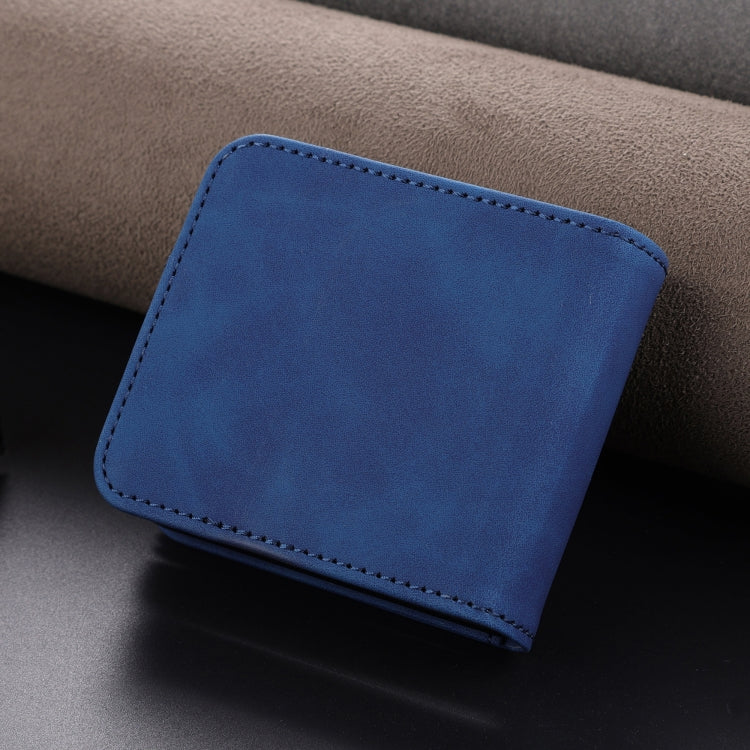 For Samsung Galaxy Z Flip7 FE / Flip6 AZNS Skin Feel Calf Texture Flip Leather Phone Case(Blue)
