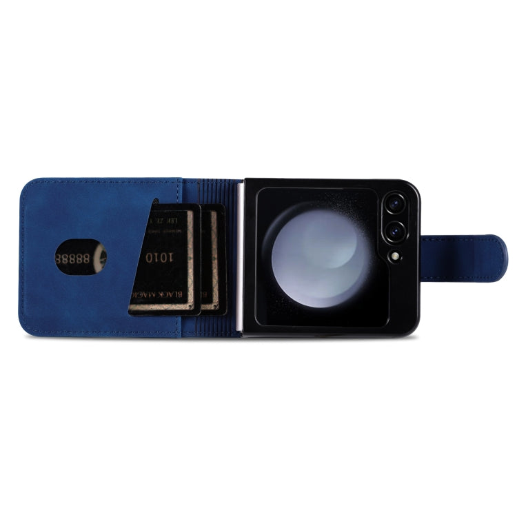 For Samsung Galaxy Z Flip7 FE / Flip6 AZNS Skin Feel Calf Texture Flip Leather Phone Case(Blue)