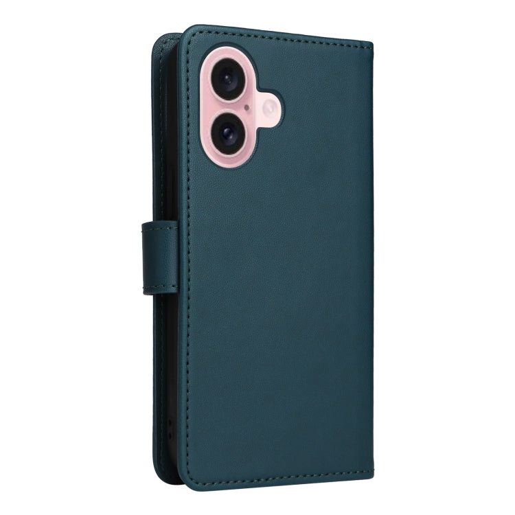 For iPhone 16 BETOPNICE BN-005 2 in 1 Detachable Imitate Genuine Leather Phone Case(Blue)
