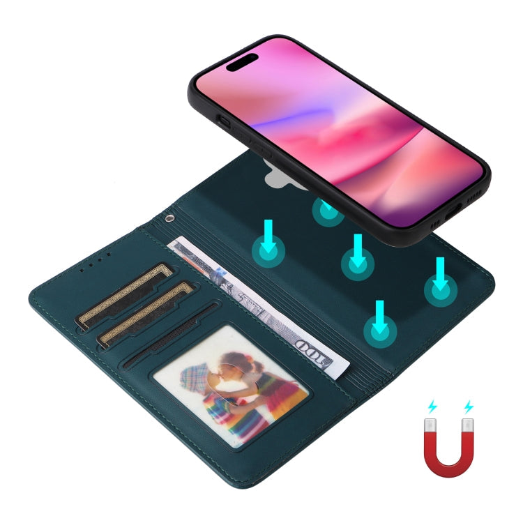 For iPhone 16 BETOPNICE BN-005 2 in 1 Detachable Imitate Genuine Leather Phone Case(Blue)