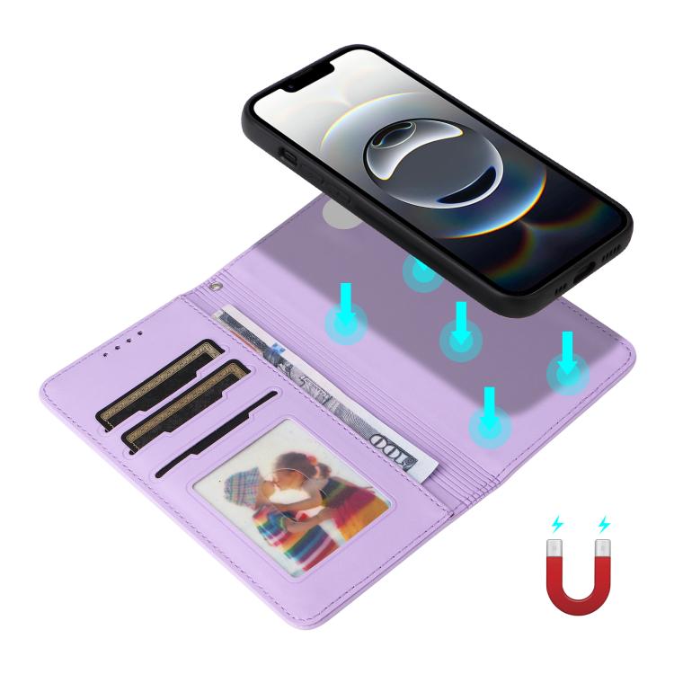 For iPhone 16e / 17e BETOPNICE BN-005 2 in 1 Detachable Imitate Genuine Leather Phone Case(Light Purple)