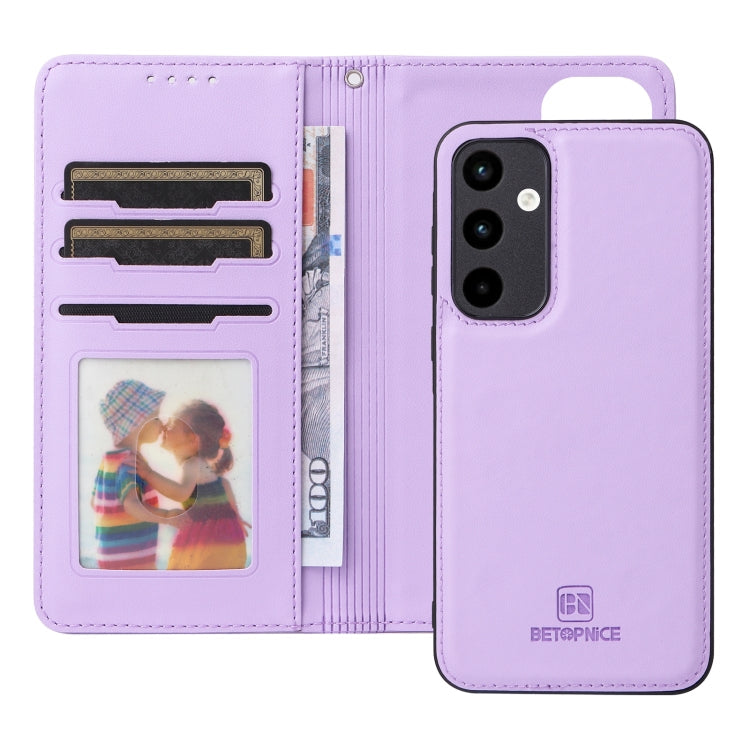 For Samsung Galaxy A35 5G BETOPNICE BN-005 2 in 1 Detachable Imitate Genuine Leather Phone Case(Light Purple)
