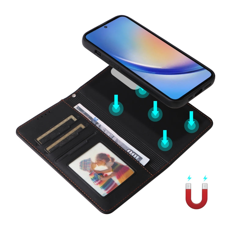 For Samsung Galaxy A35 5G BETOPNICE BN-005 2 in 1 Detachable Imitate Genuine Leather Phone Case(Black)