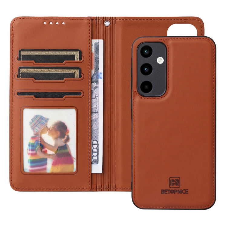 For Samsung Galaxy A35 5G BETOPNICE BN-005 2 in 1 Detachable Imitate Genuine Leather Phone Case(Brown)