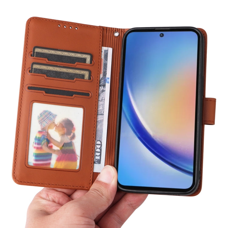 For Samsung Galaxy A35 5G BETOPNICE BN-005 2 in 1 Detachable Imitate Genuine Leather Phone Case(Brown)