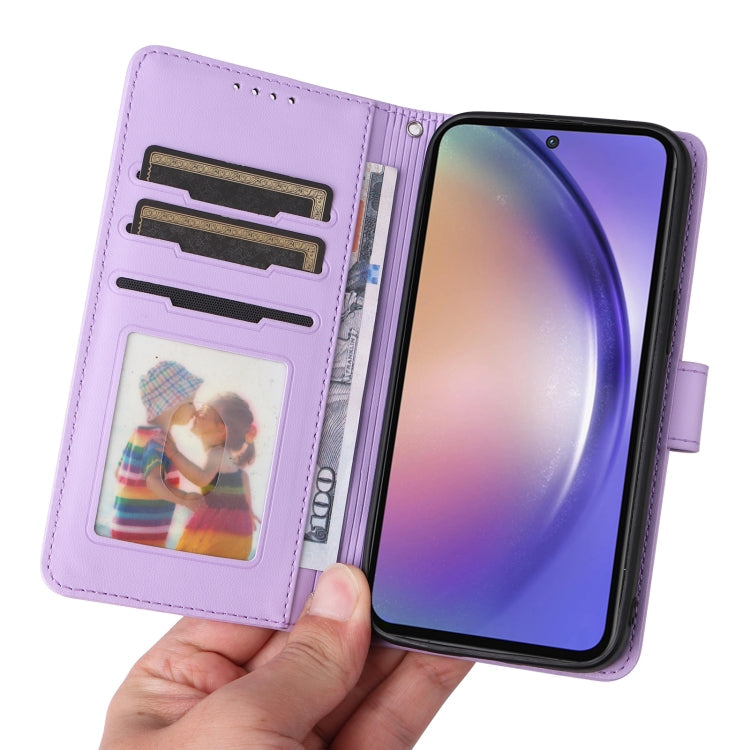 For Samsung Galaxy A55 BETOPNICE BN-005 2 in 1 Detachable Imitate Genuine Leather Phone Case(Light Purple)