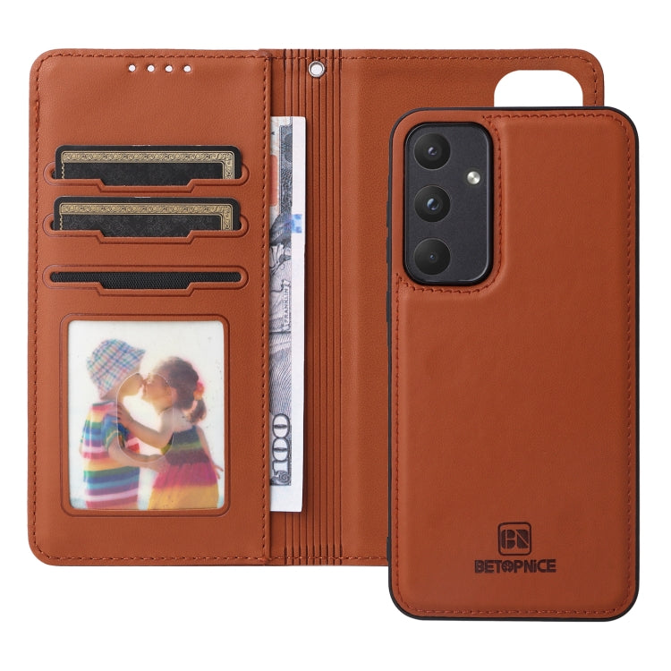For Samsung Galaxy A55 BETOPNICE BN-005 2 in 1 Detachable Imitate Genuine Leather Phone Case(Brown)