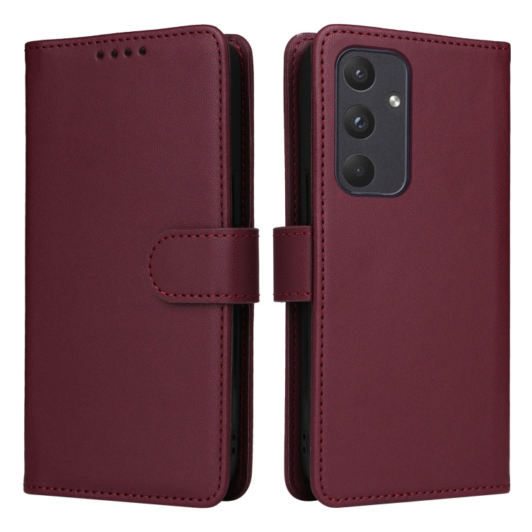 For Samsung Galaxy A55 BETOPNICE BN-005 2 in 1 Detachable Imitate Genuine Leather Phone Case(Wine Red)