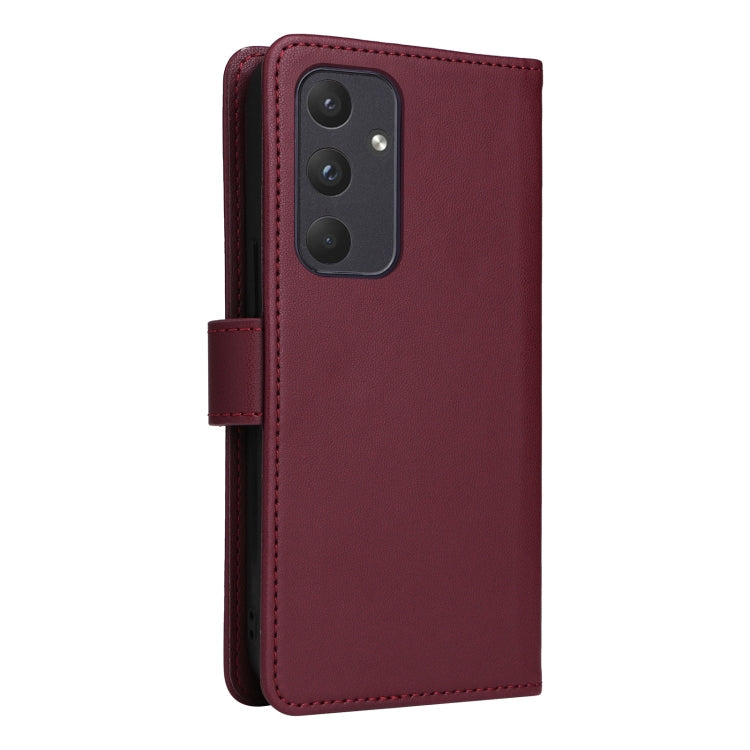 For Samsung Galaxy A55 BETOPNICE BN-005 2 in 1 Detachable Imitate Genuine Leather Phone Case(Wine Red)