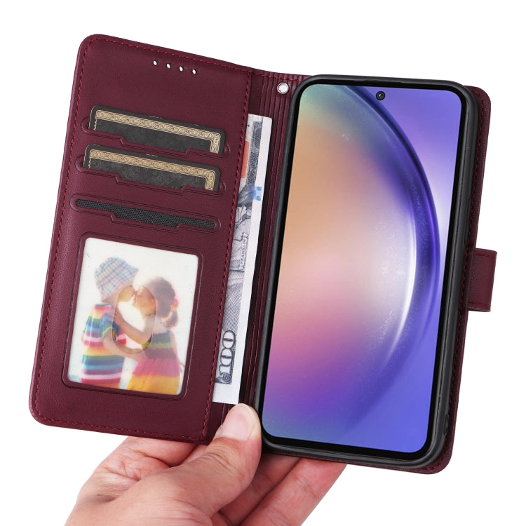 For Samsung Galaxy A55 BETOPNICE BN-005 2 in 1 Detachable Imitate Genuine Leather Phone Case(Wine Red)