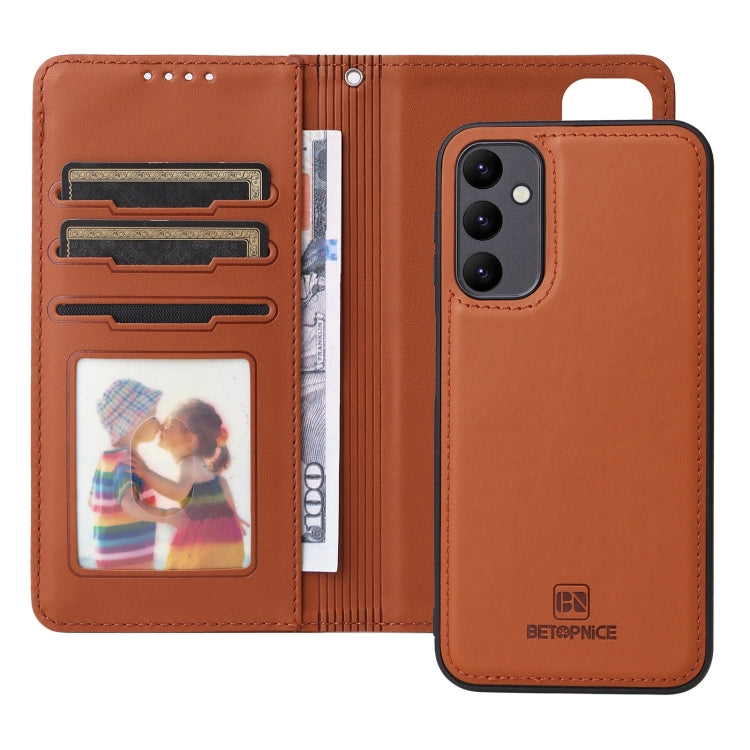 For Samsung Galaxy A24 4G BETOPNICE BN-005 2 in 1 Detachable Imitate Genuine Leather Phone Case(Brown)