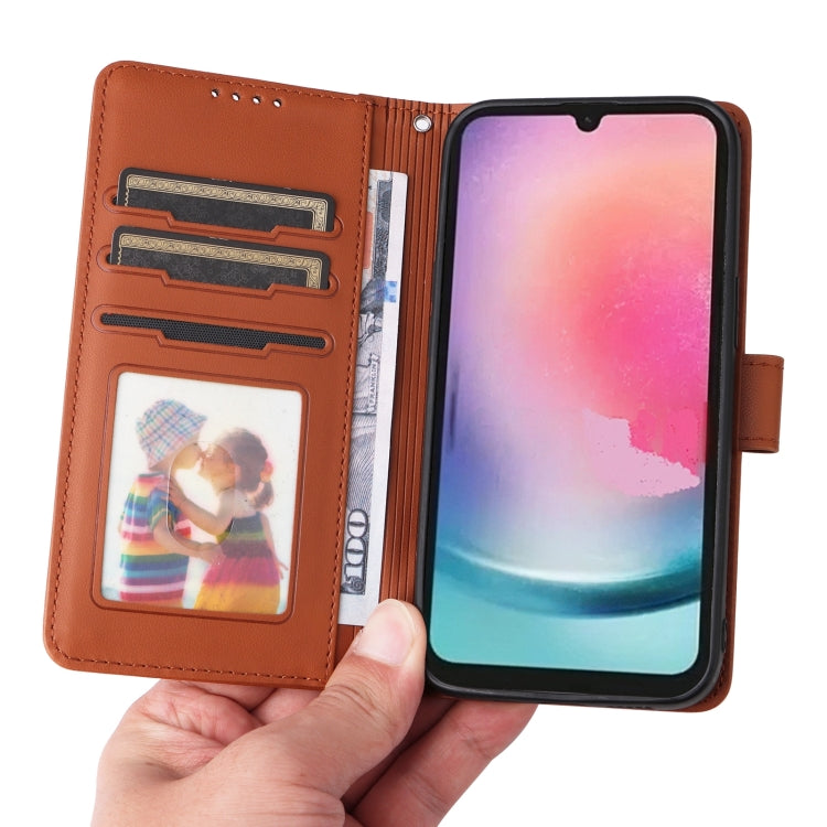 For Samsung Galaxy A24 4G BETOPNICE BN-005 2 in 1 Detachable Imitate Genuine Leather Phone Case(Brown)