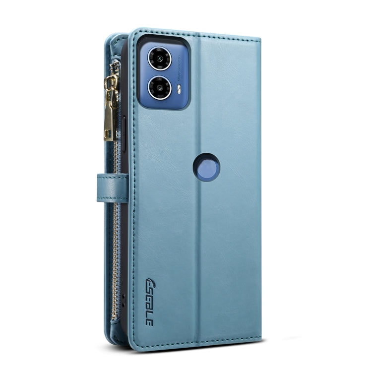 For Motorola Moto G04 / G24 ESEBLE Star Series Lanyard Zipper Wallet RFID Leather Case(Blue)