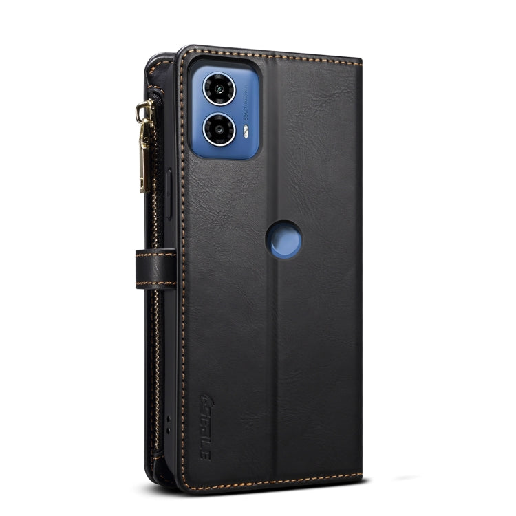 For Motorola Edge 50 Fusion ESEBLE Star Series Lanyard Zipper Wallet RFID Leather Case(Black)