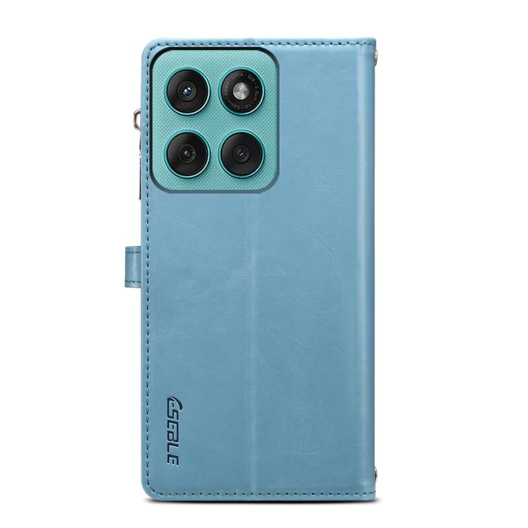 For Motorola Moto G86 5G ESEBLE Star Series Lanyard Zipper Wallet RFID Leather Case(Blue)
