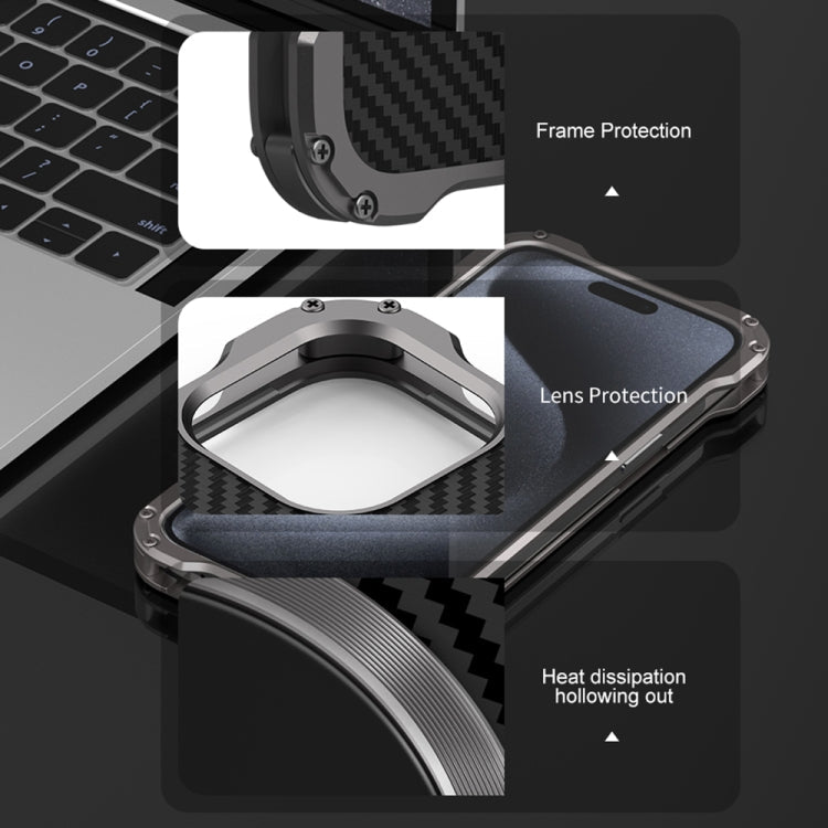 For iPhone 16 Plus R-JUST RJ51 Hollow MagSafe Magnetic Metal Phone Case(Space Grey)