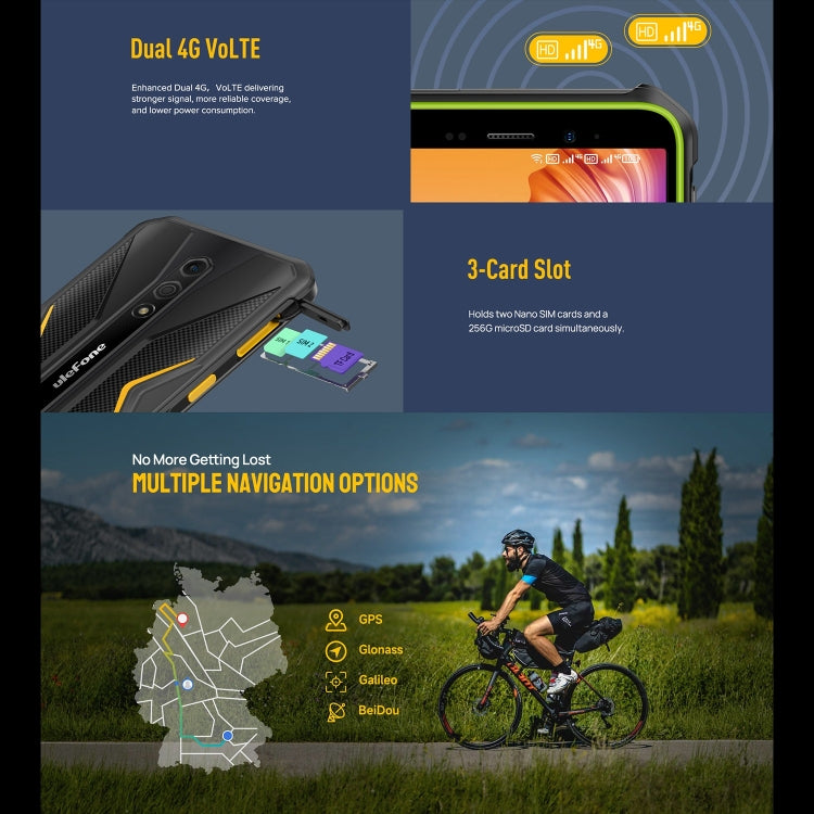 [HK Warehouse] Ulefone Armor X12, 3GB+32GB, Rugged Phone, Face Unlock, 5.45 inch Android 13 Go MediaTek Helio A22 Quad Core, Network: 4G, NFC(All Black)