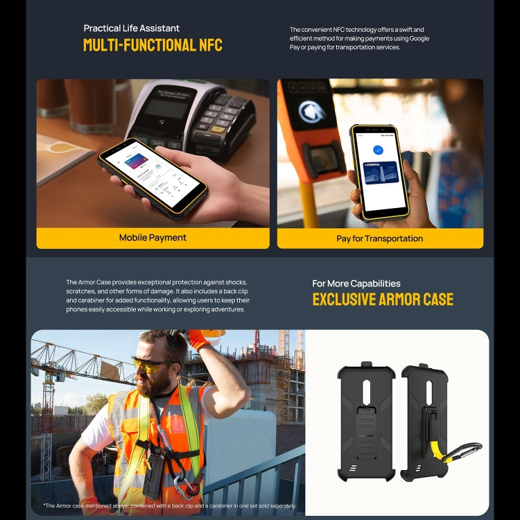[HK Warehouse] Ulefone Armor X12, 3GB+32GB, Rugged Phone, Face Unlock, 5.45 inch Android 13 Go MediaTek Helio A22 Quad Core, Network: 4G, NFC(All Black)