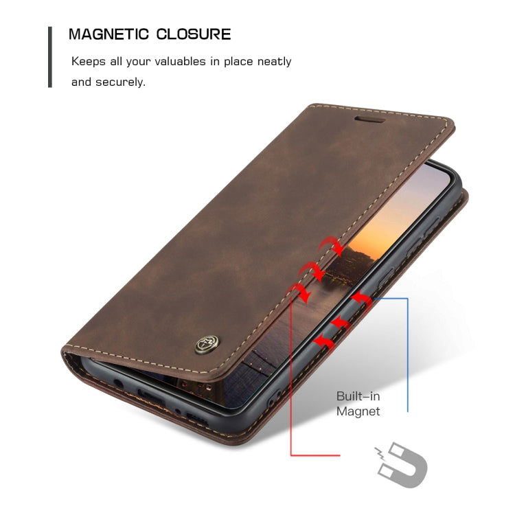 For Samsung Galaxy A21S CaseMe-013 Multifunctional Retro Frosted Horizontal Flip Leather Case with Card Slot & Holder & Wallet(Coffee)