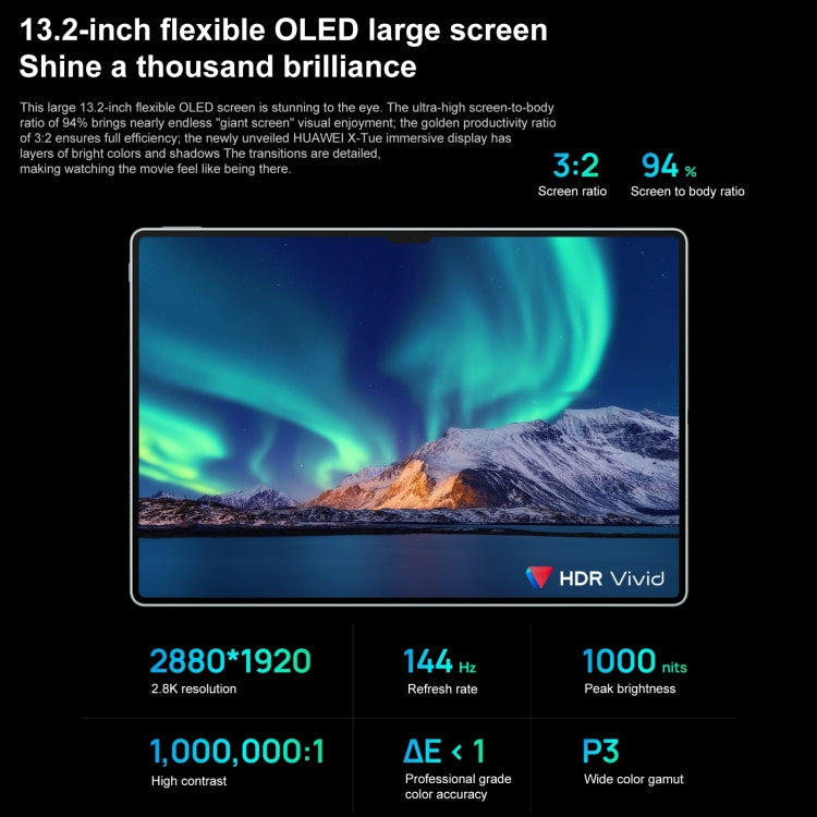HUAWEI MatePad Pro 13.2 inch WiFi, 12GB+256GB, HarmonyOS 4 Hisilicon Kirin 9000S 12-core, Not Support Google Play(Cyan)