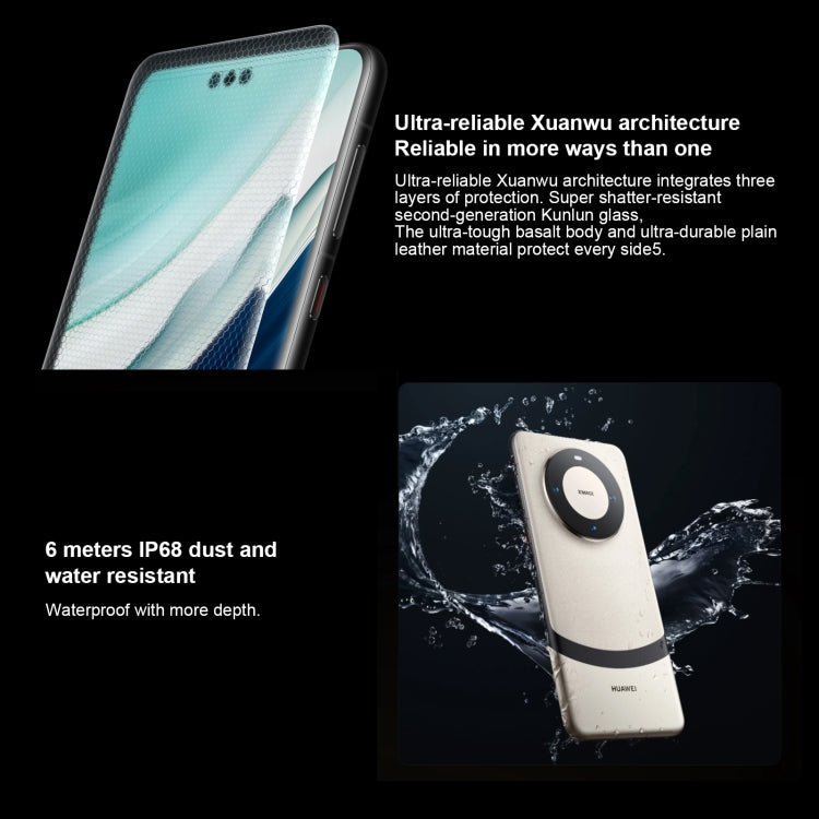HUAWEI Mate 60 Pro+, 16GB+512GB, Screen Fingerprint Identification, 6.82 inch HarmonyOS 4.0 Kirin 9000S Octa Core up to 2.62GHz, NFC, OTG, Not Support Google Play(Black)