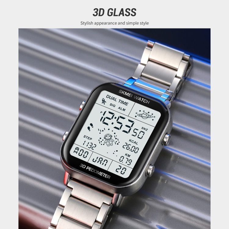 SKMEI 1888 Multifunctional Men 30M Waterproof Sports Stainless Steel Digital Wrist Watch