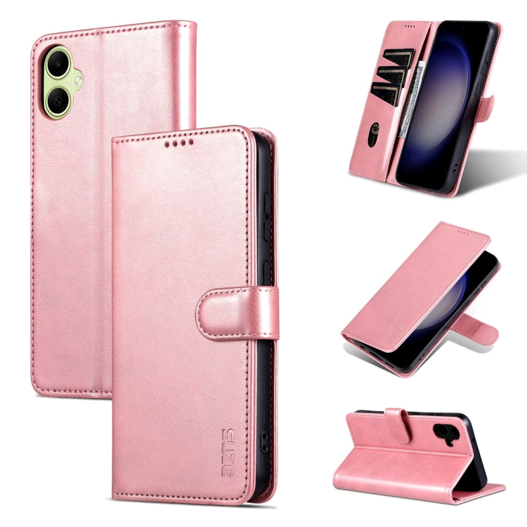 For Samsung Galaxy A05 AZNS Skin Feel Calf Texture Flip Leather Phone Case(Rose Gold)