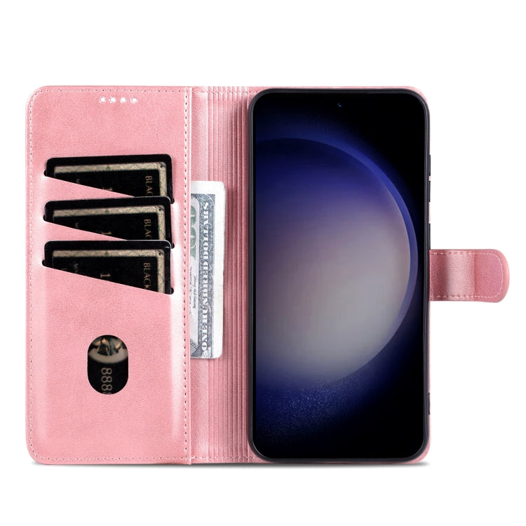 For Samsung Galaxy A05 AZNS Skin Feel Calf Texture Flip Leather Phone Case(Rose Gold)