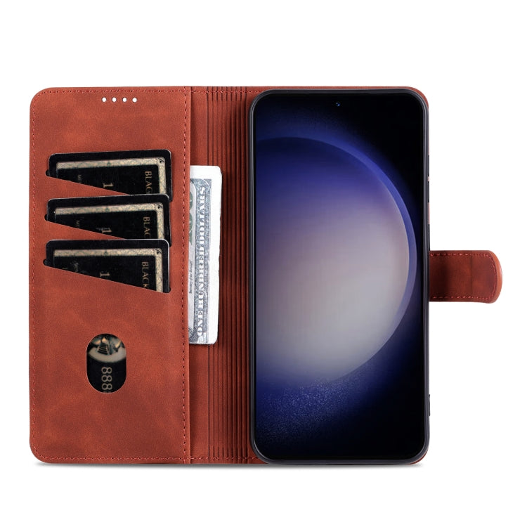 For Samsung Galaxy A05 AZNS Skin Feel Calf Texture Flip Leather Phone Case(Brown)