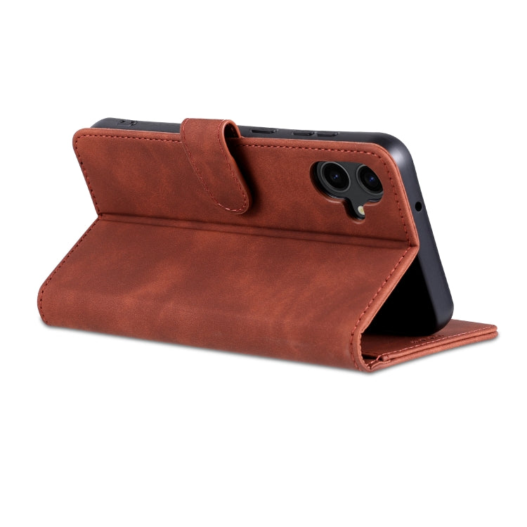 For Samsung Galaxy A05 AZNS Skin Feel Calf Texture Flip Leather Phone Case(Brown)