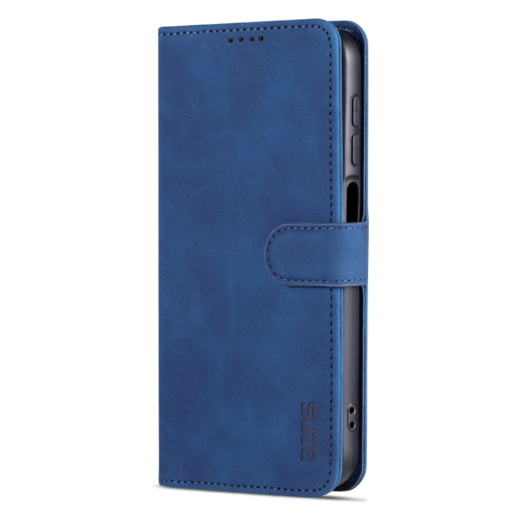For Samsung Galaxy A05s AZNS Skin Feel Calf Texture Flip Leather Phone Case(Blue)