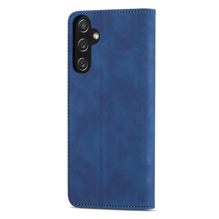 For Samsung Galaxy A05s AZNS Skin Feel Calf Texture Flip Leather Phone Case(Blue)