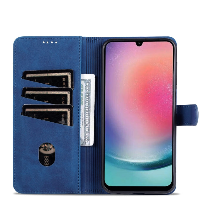 For Samsung Galaxy A05s AZNS Skin Feel Calf Texture Flip Leather Phone Case(Blue)
