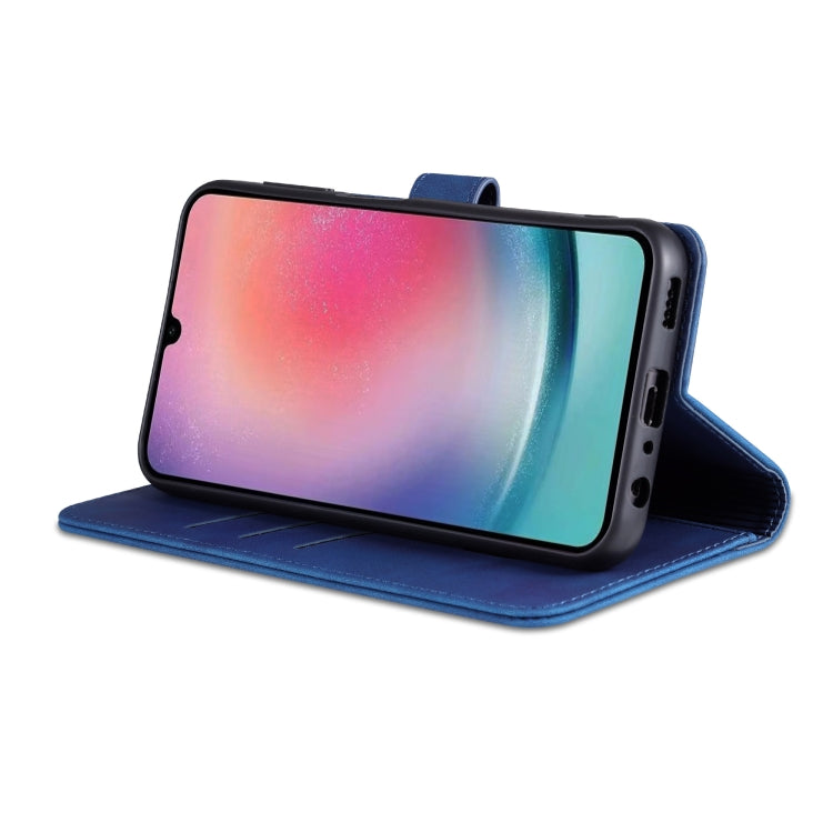 For Samsung Galaxy A05s AZNS Skin Feel Calf Texture Flip Leather Phone Case(Blue)