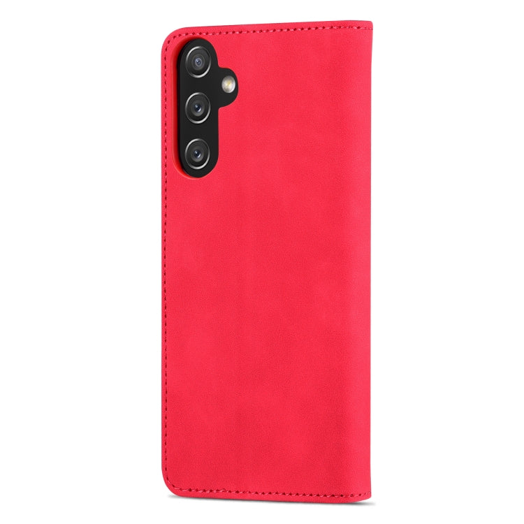 For Samsung Galaxy A05s AZNS Skin Feel Calf Texture Flip Leather Phone Case(Red)