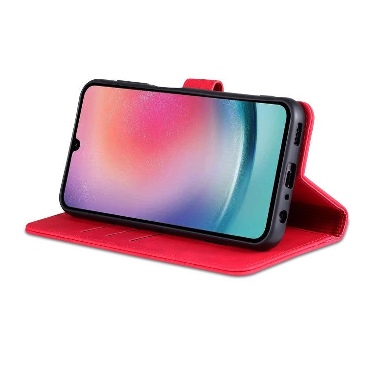 For Samsung Galaxy A05s AZNS Skin Feel Calf Texture Flip Leather Phone Case(Red)