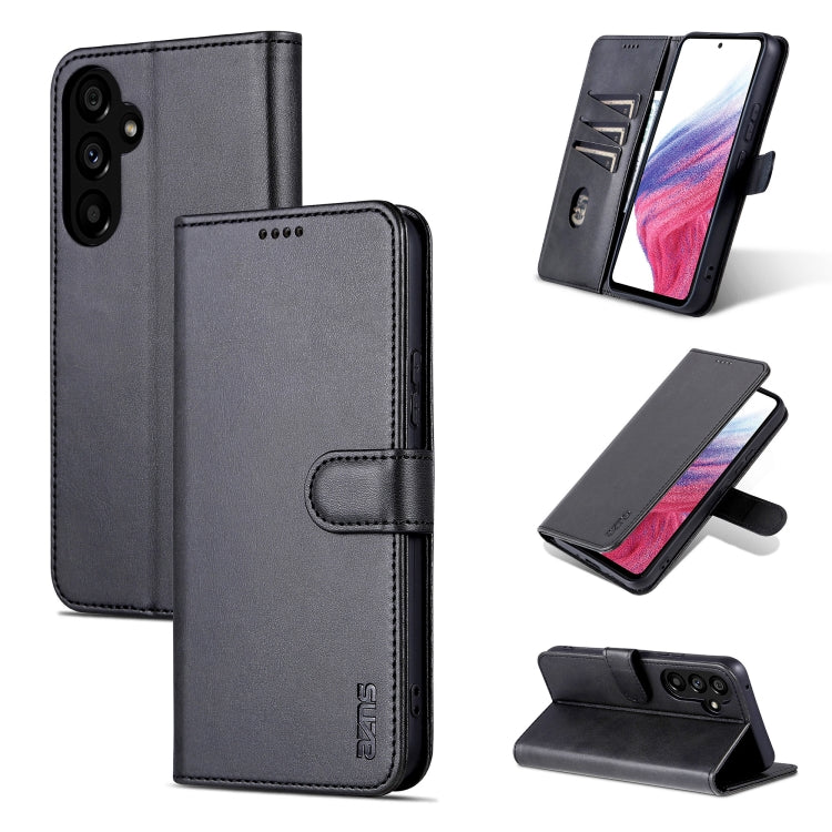 For Samsung Galaxy A35 5G AZNS Skin Feel Calf Texture Flip Leather Phone Case(Black)