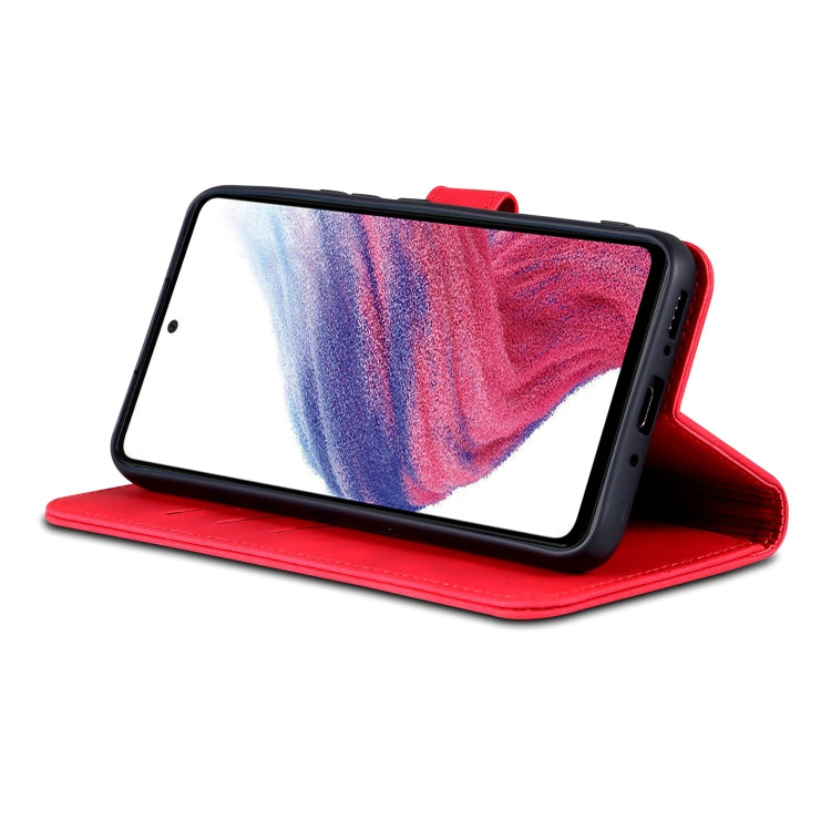 For Samsung Galaxy A35 5G AZNS Skin Feel Calf Texture Flip Leather Phone Case(Red)